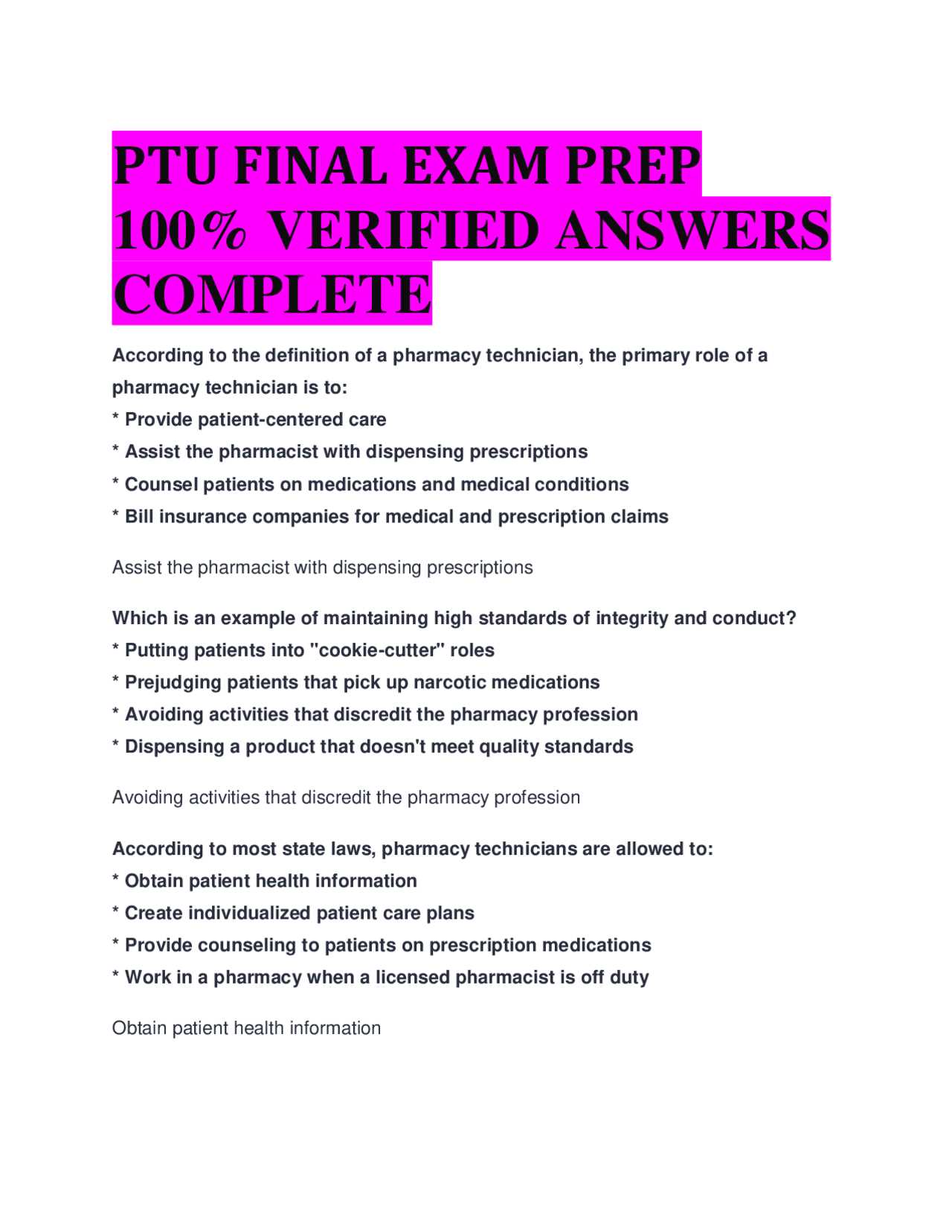 aic 301 exam answers