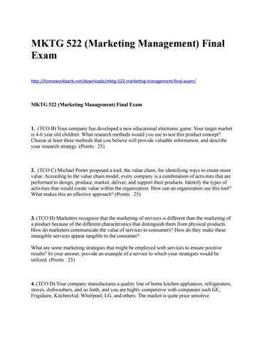 service marketing final exam questions and answers