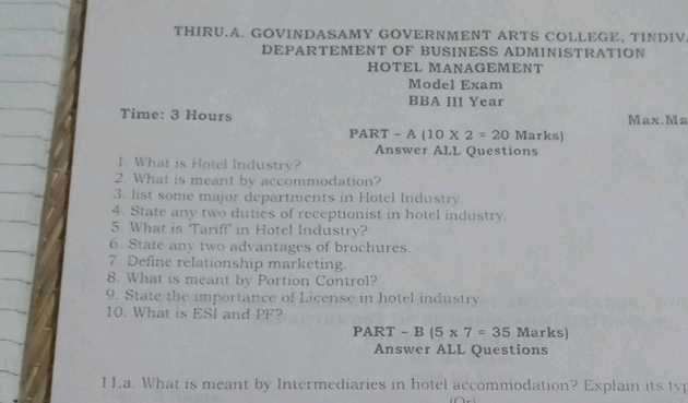 business administration exam questions and answers