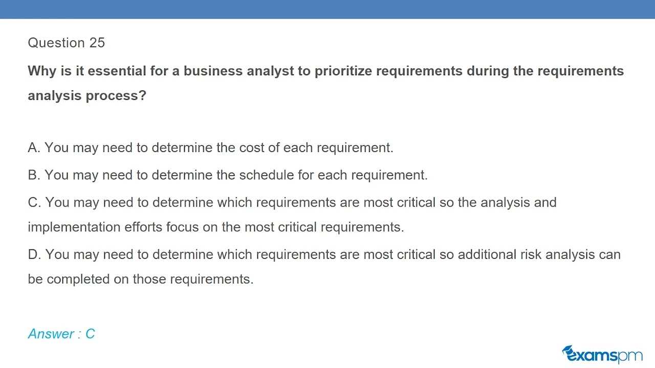 business analysis exam questions and answers