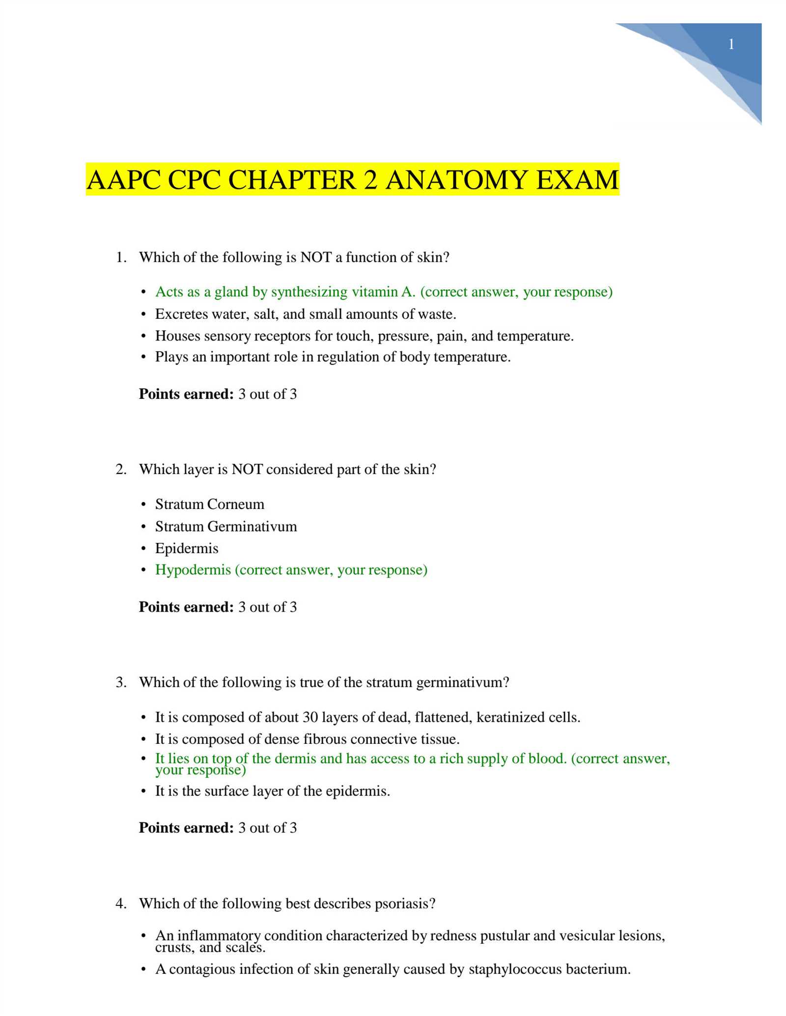 aapc chapter 5 review exam answers