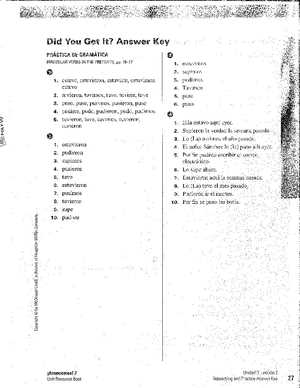 spanish 2 semester 1 final exam answer key