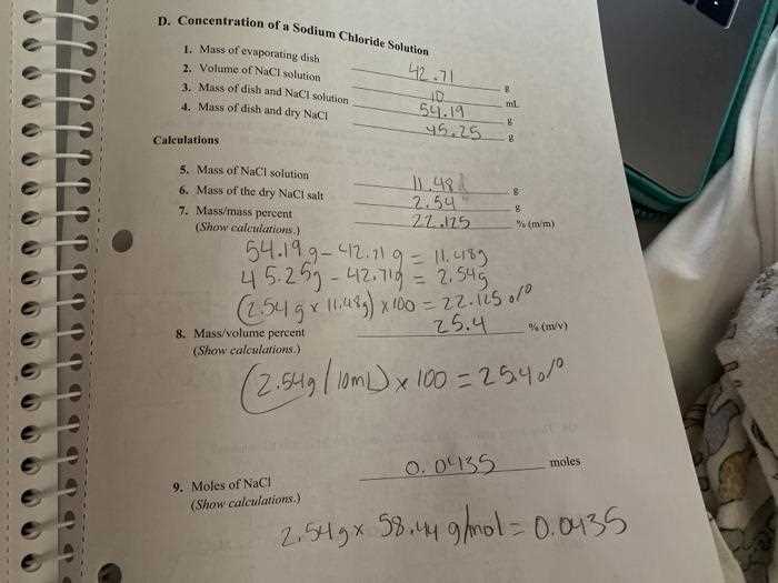 chemistry laboratory manual answer key