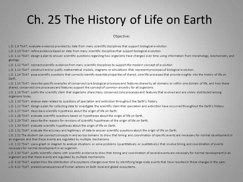 chapter 25 the history of life on earth reading guide answer key