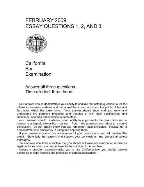 ca bar exam answers