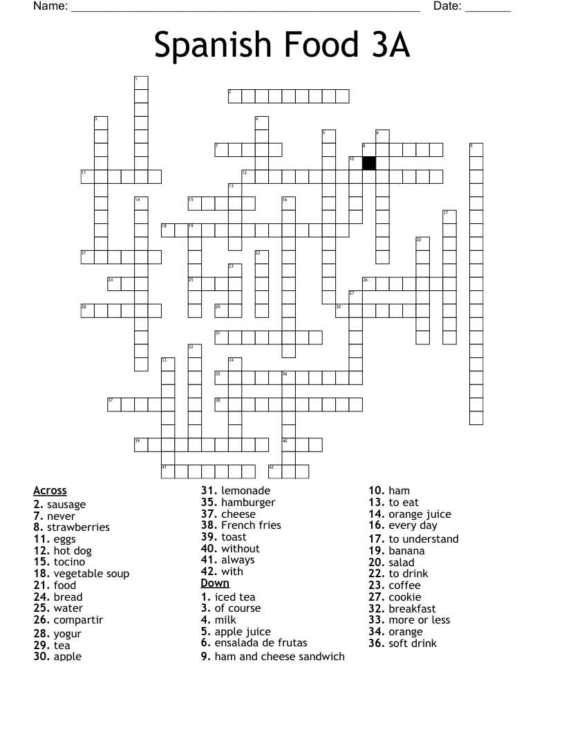 capitulo 3a 8 crossword answers