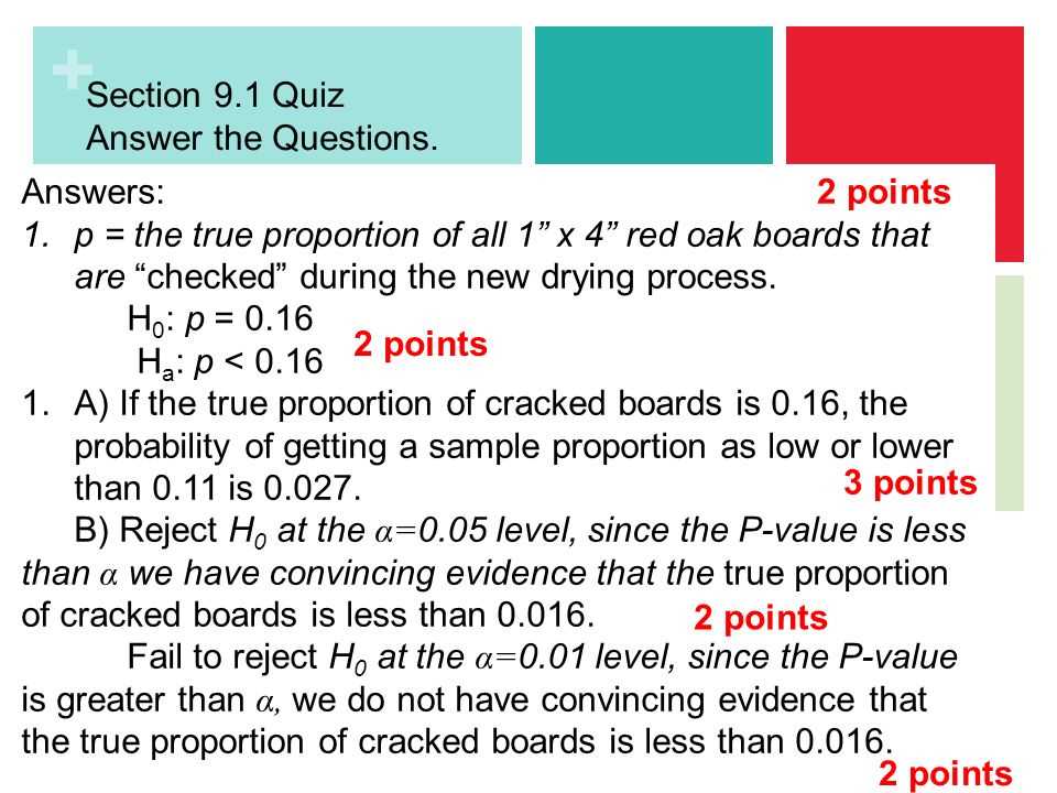 test 9a ap statistics answers