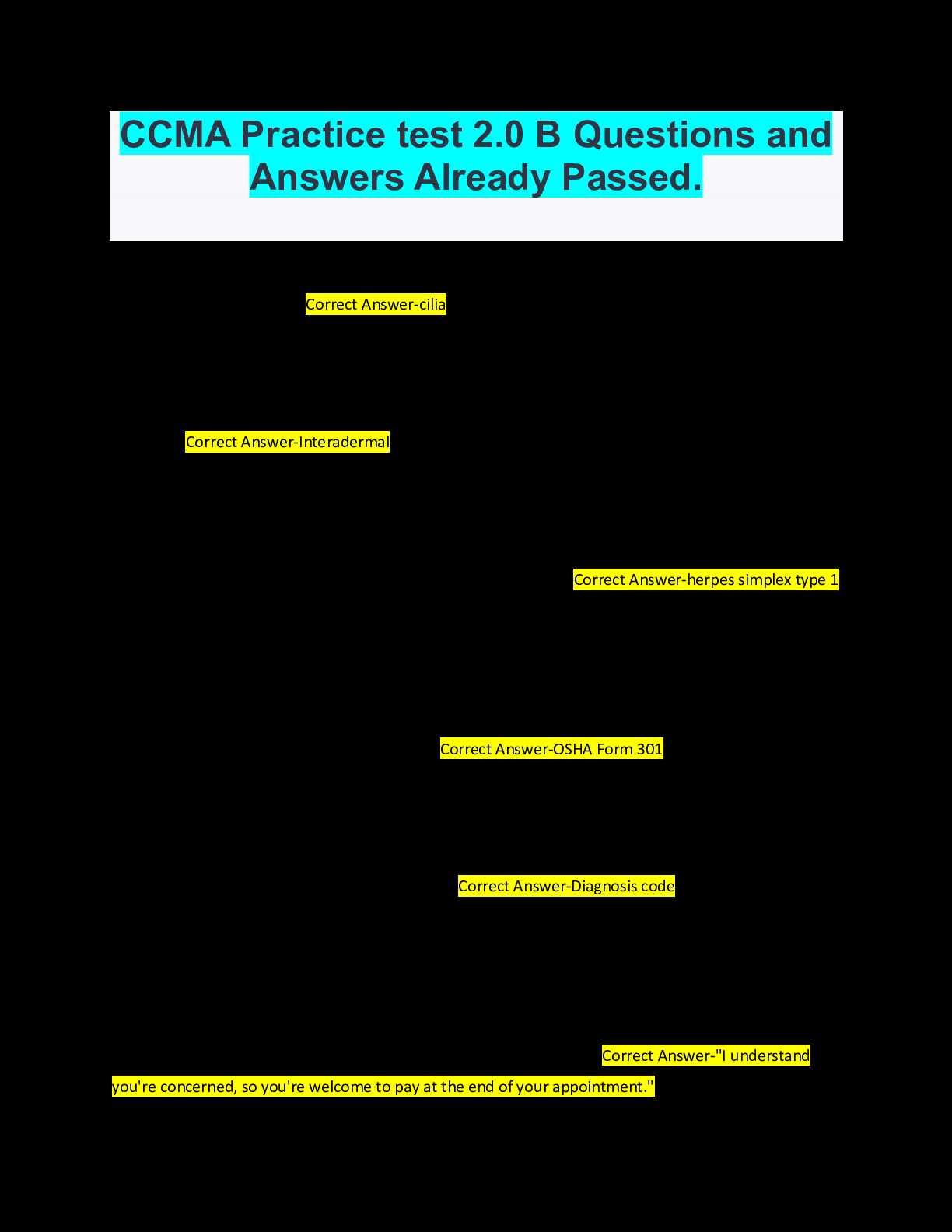 ccma exam questions