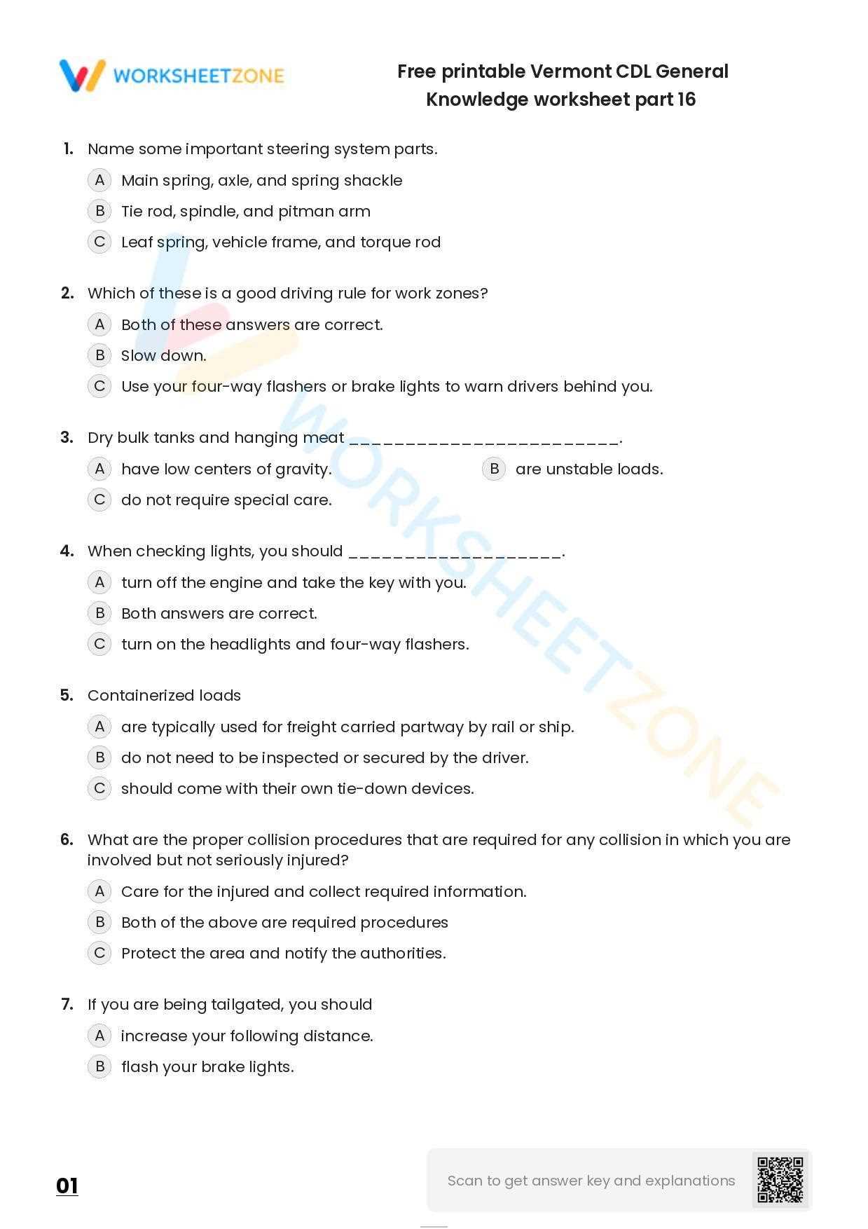 cdl general knowledge test questions and answers free