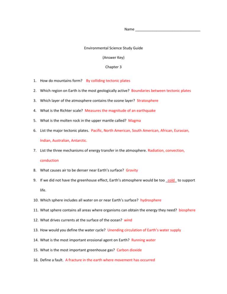 chapter 26 chemistry in the environment study guide answers