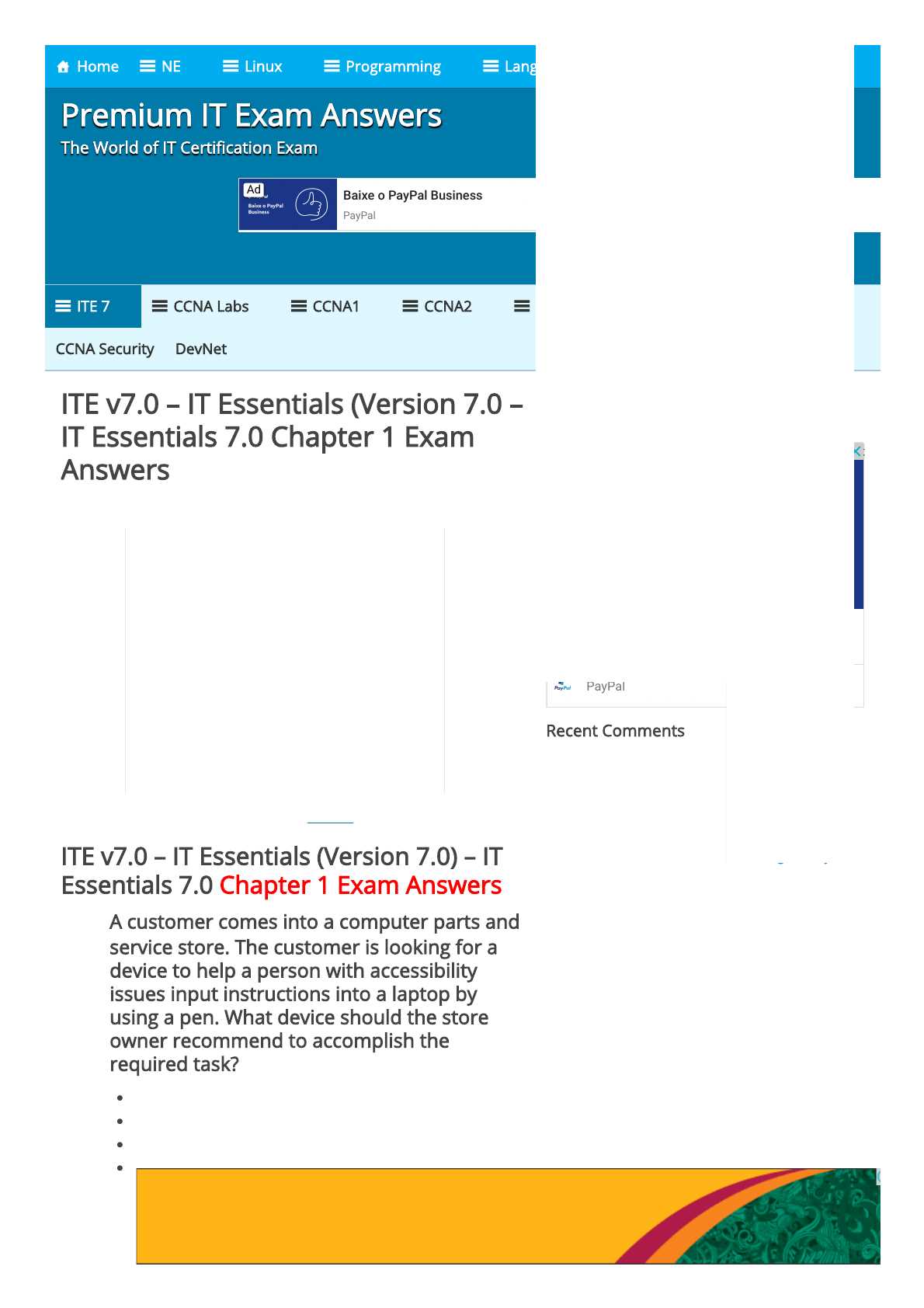 chapter 5 exam answers cisco