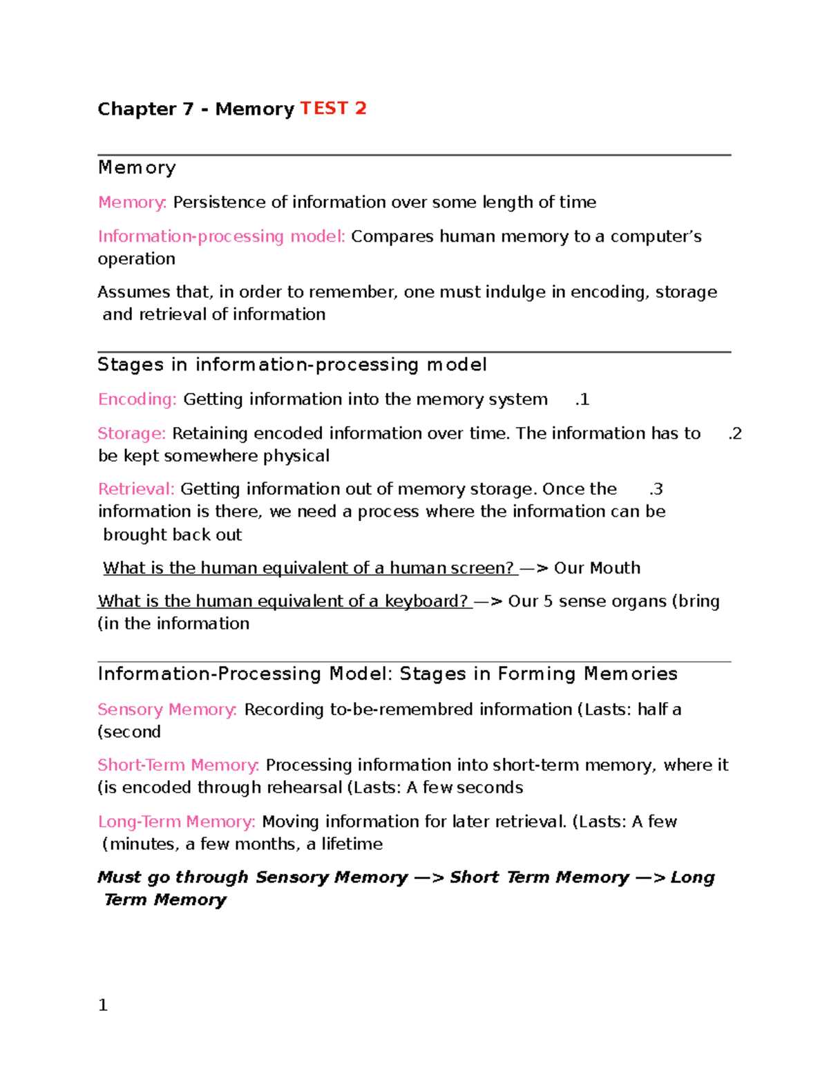 chapter 7 psychology test answers