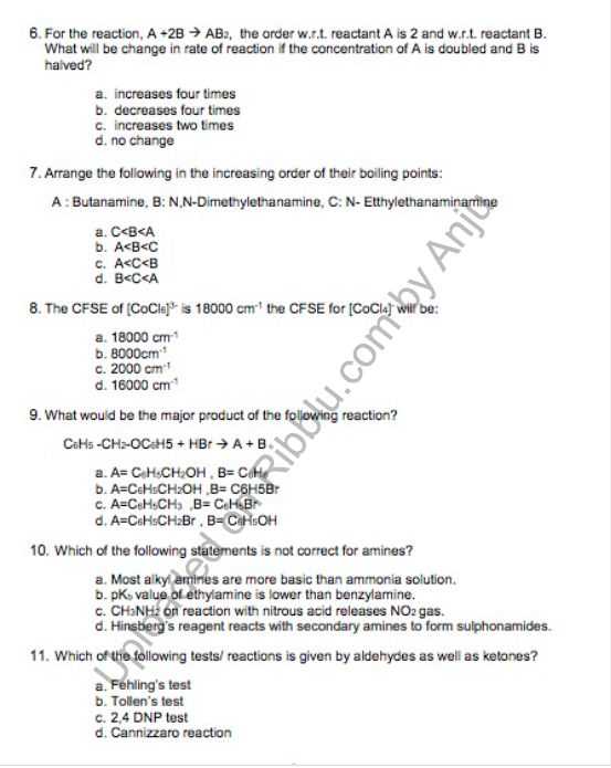 chemistry chapter 7 test answer key