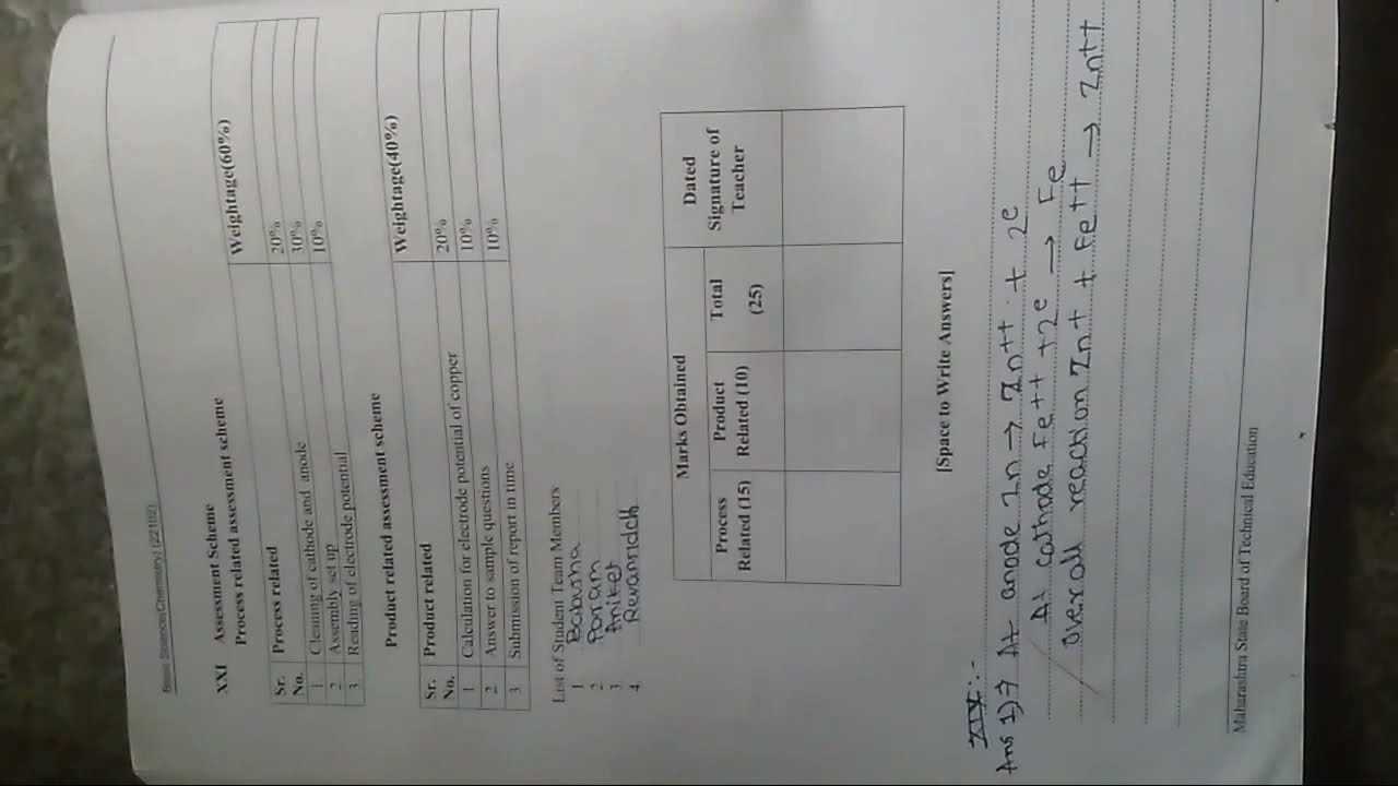 chemistry laboratory manual answer key