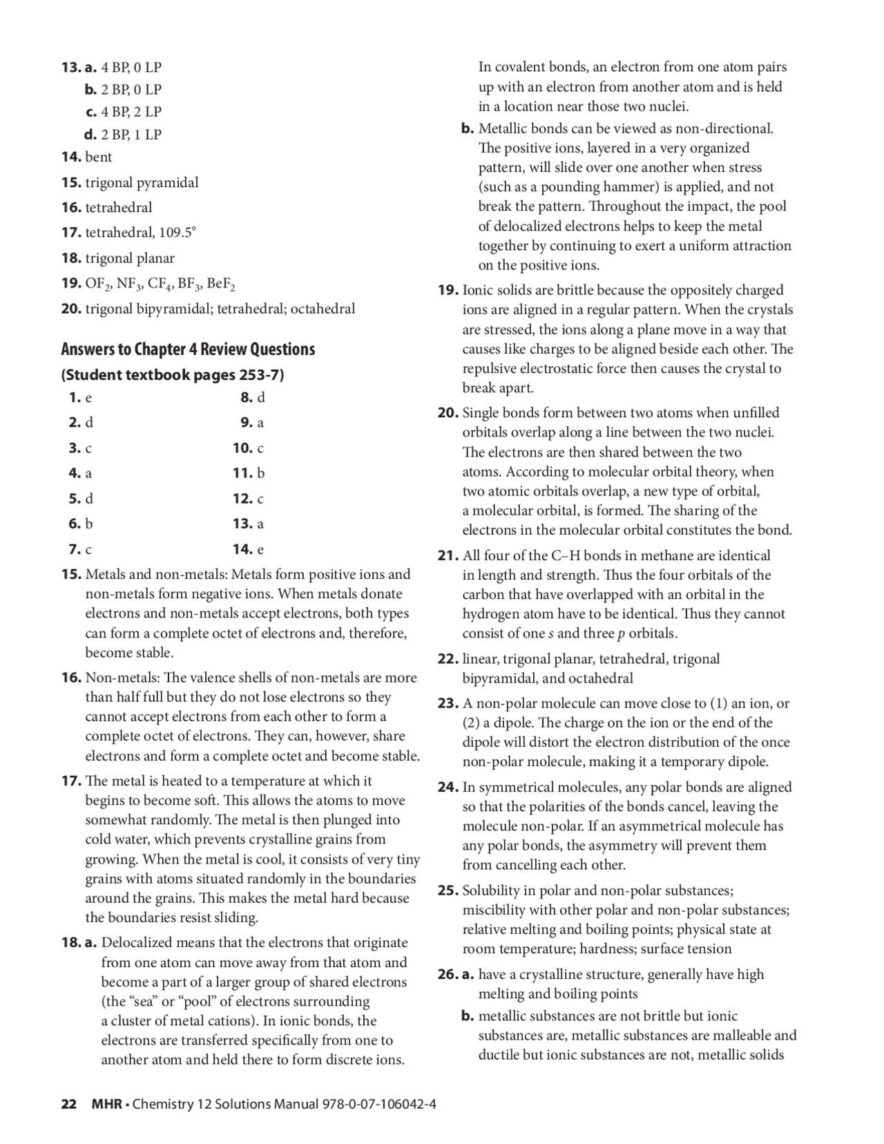 chemistry unit 4 review answers