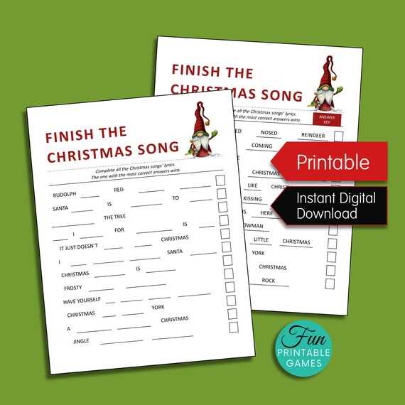 christmas songs worksheet answers