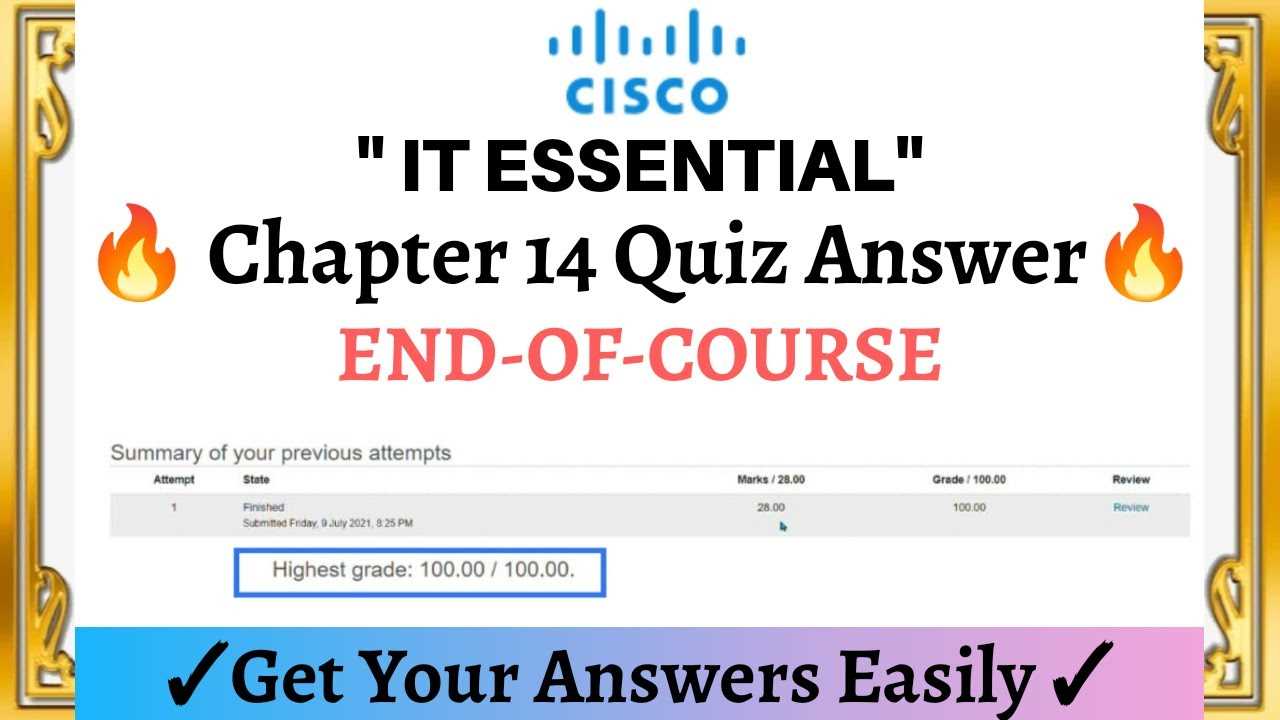 cisco chapter 13 exam answers