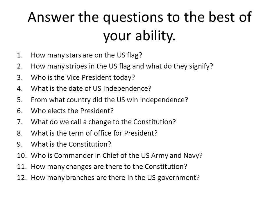 citizen exam answers