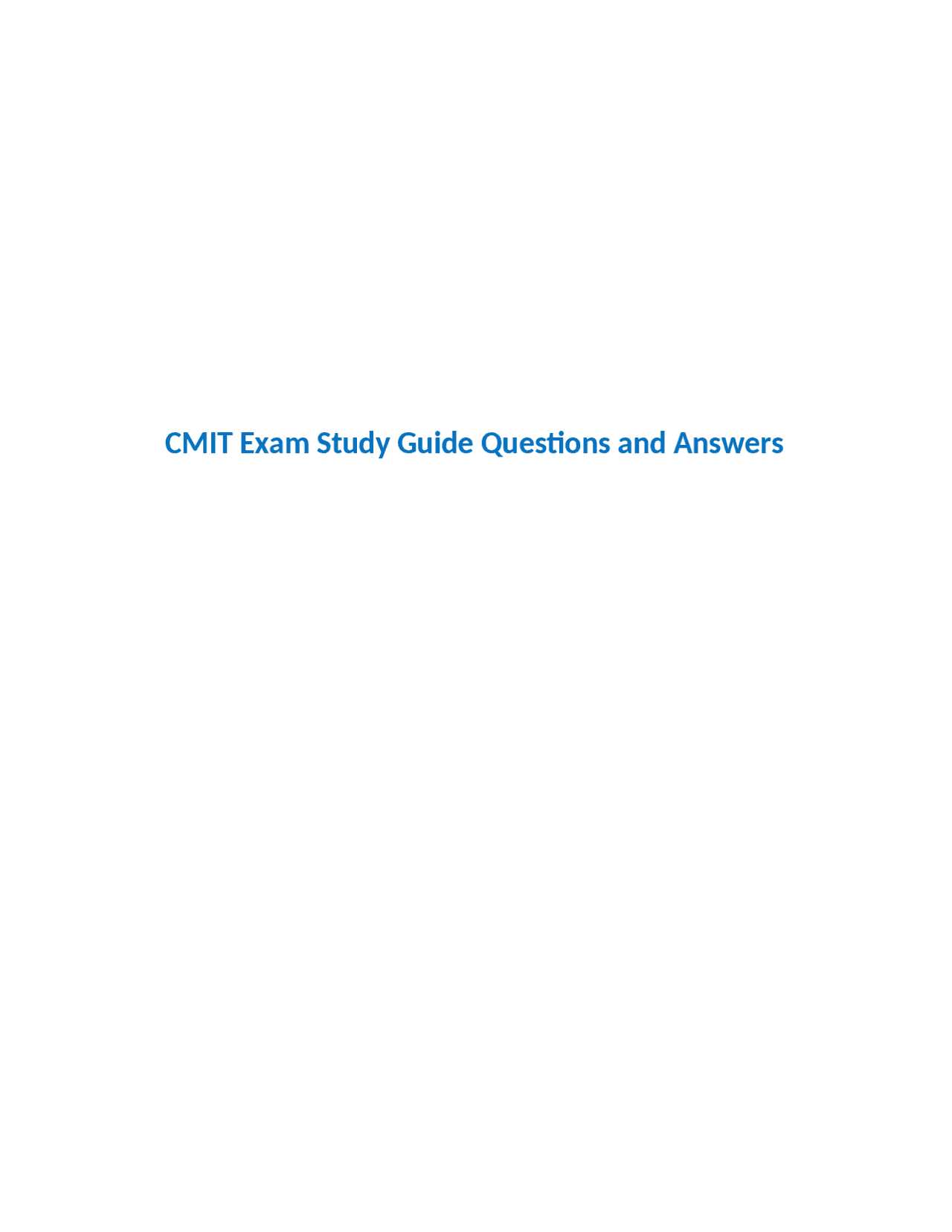 cmit exam answers