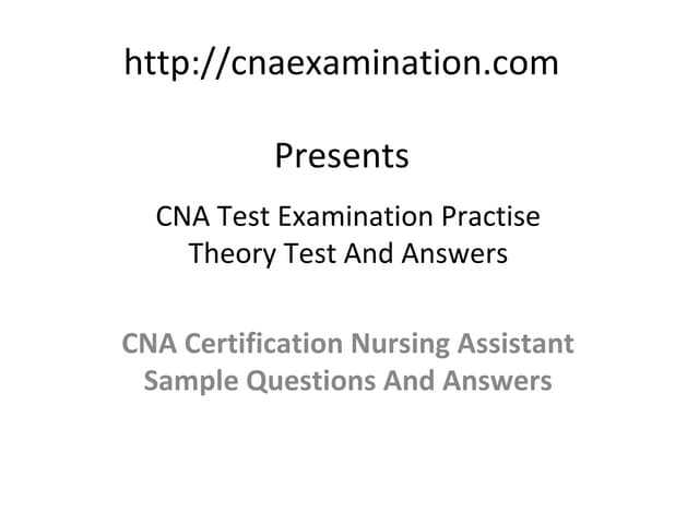 cna question and answer practice exam