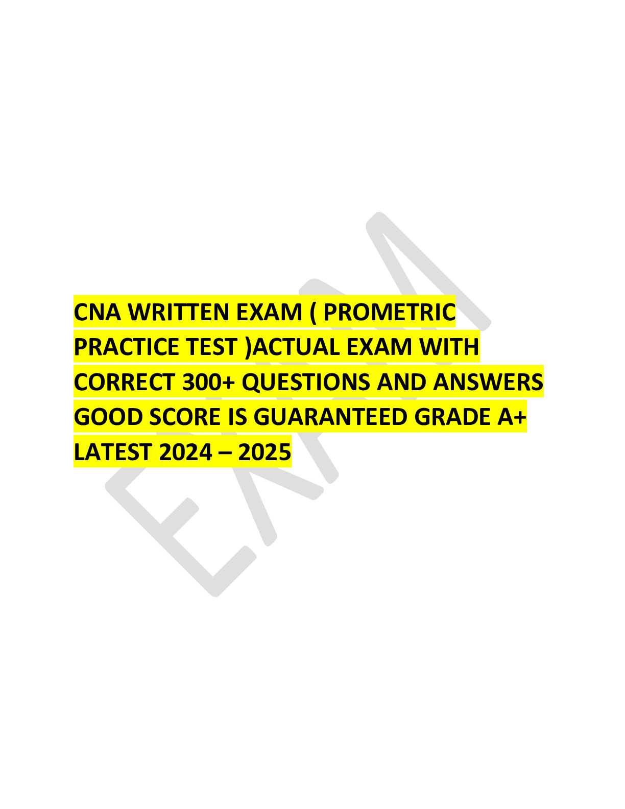 cna written exam practice questions and answers