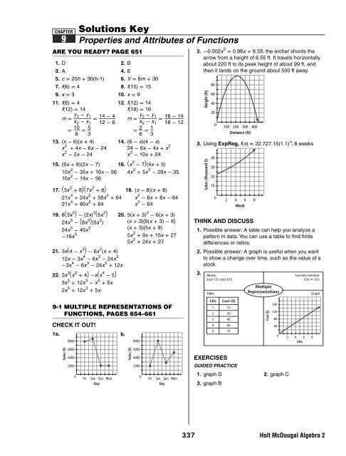 core connections algebra chapter 9 answers