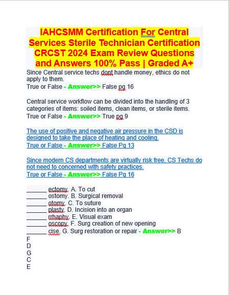 crcst exam questions and answers