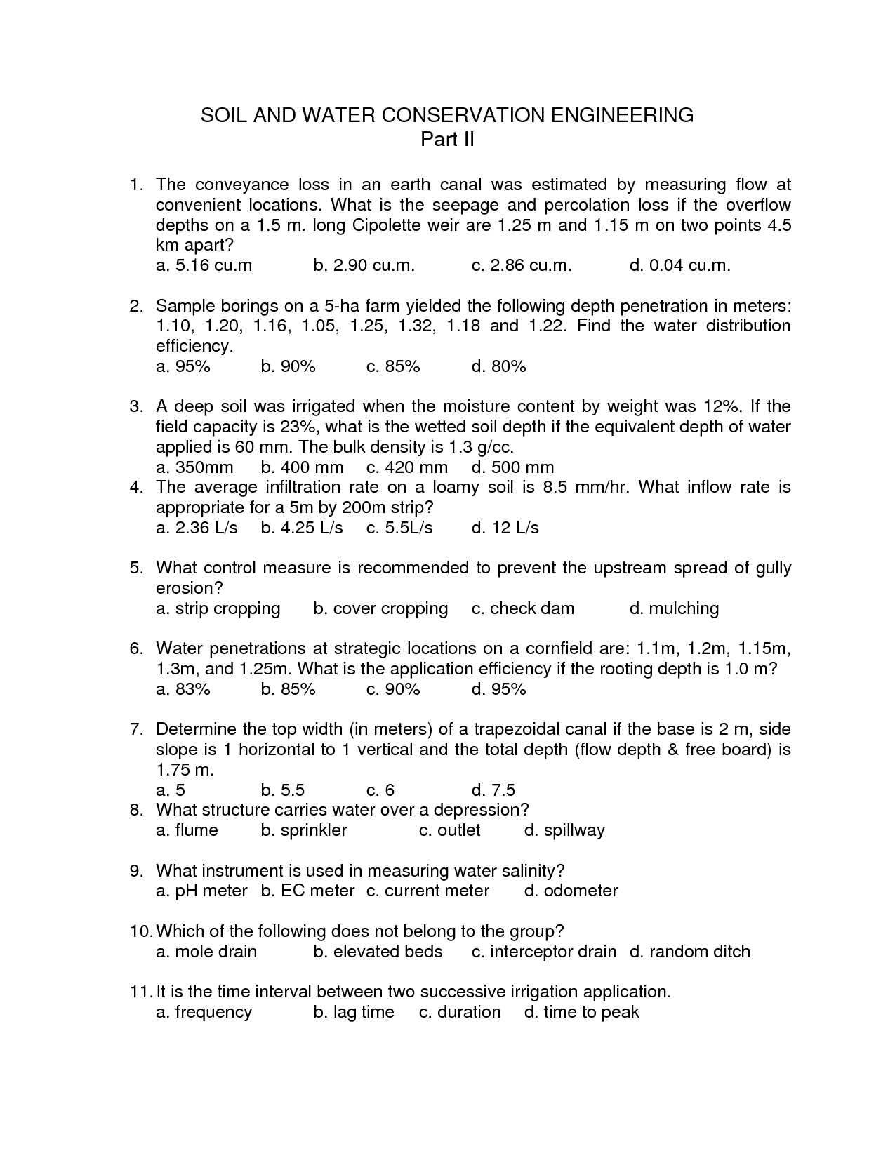 soil science exam questions and answers