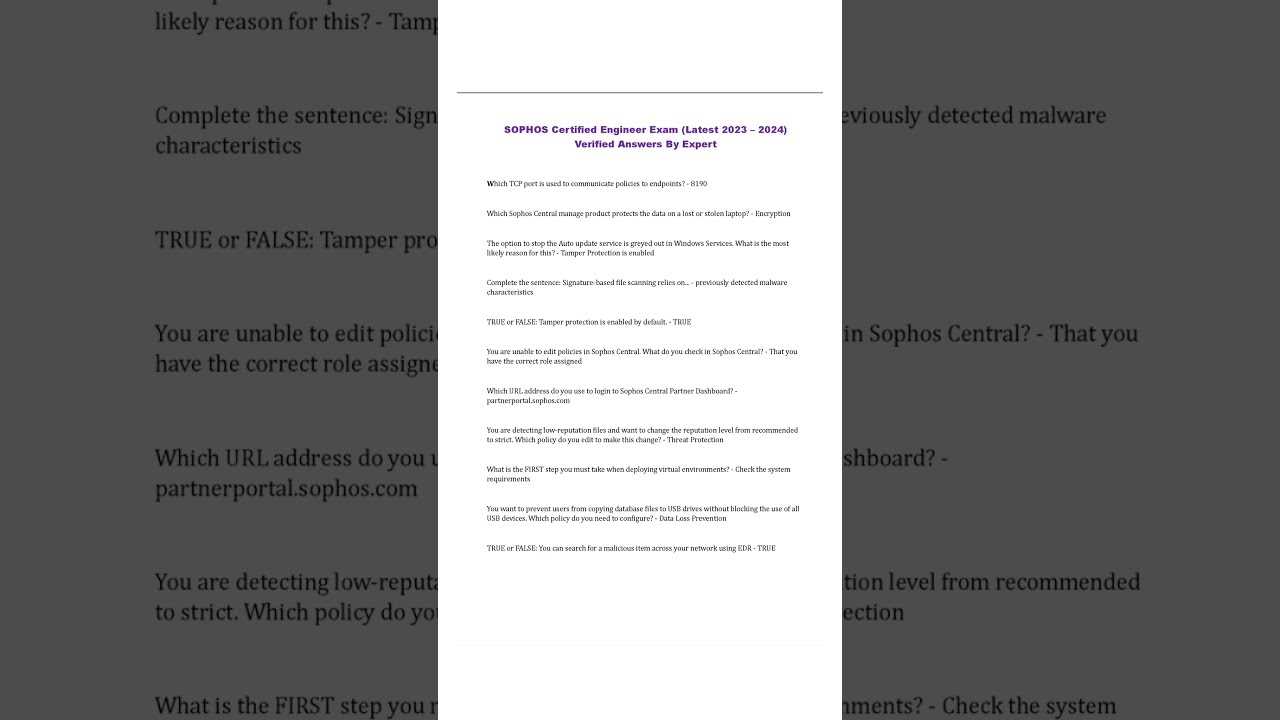 sophos su01 exam answers