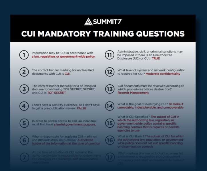 cui training exam answers