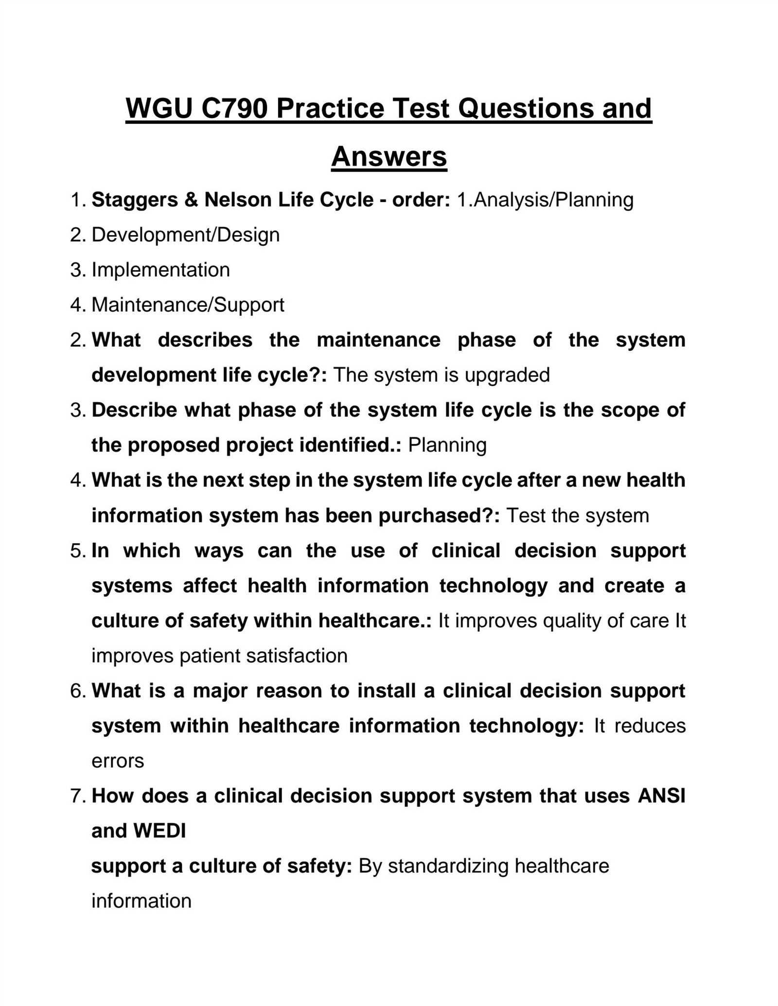 decision support system exam questions and answers