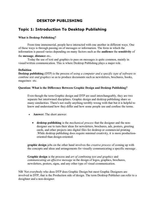 desktop publishing exam questions and answers