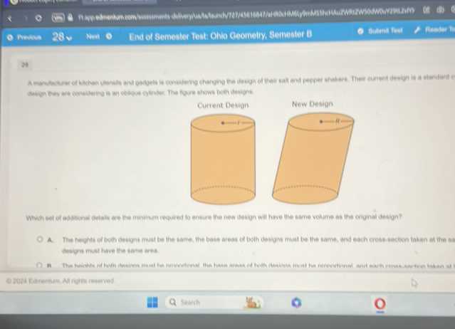 geometry semester 1 practice exam answers