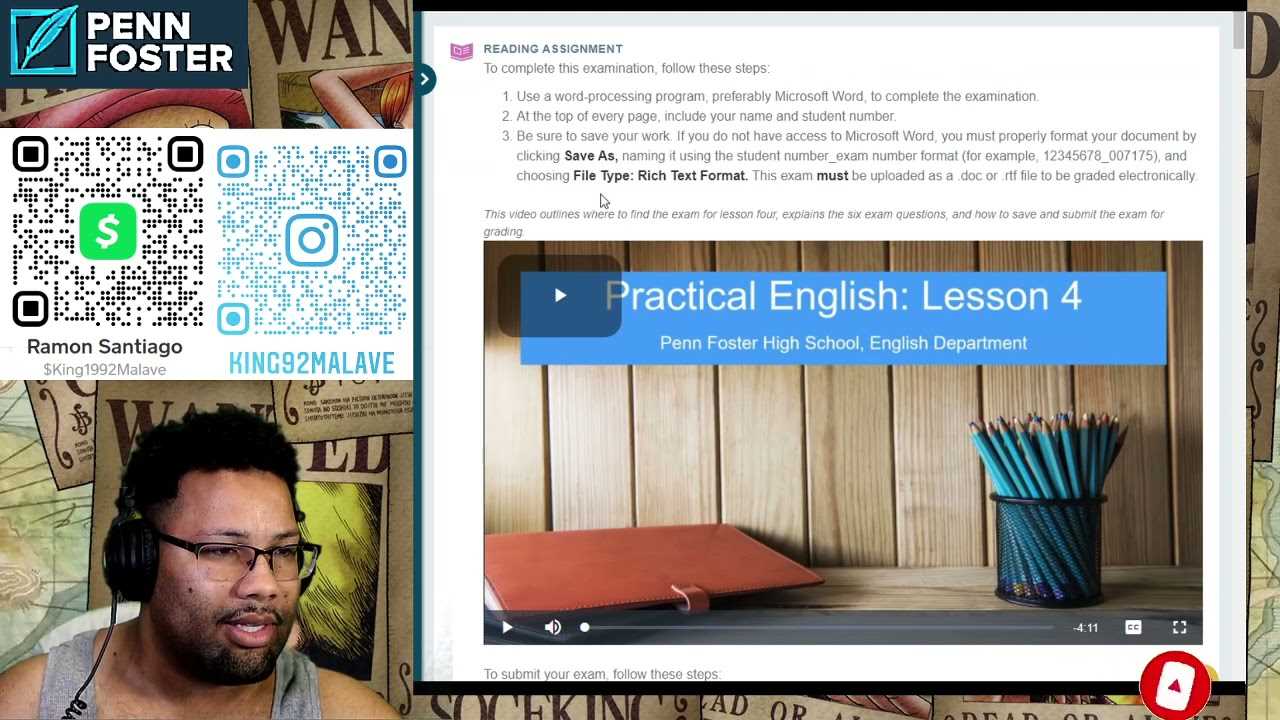 penn foster practical english lesson 4 exam answers