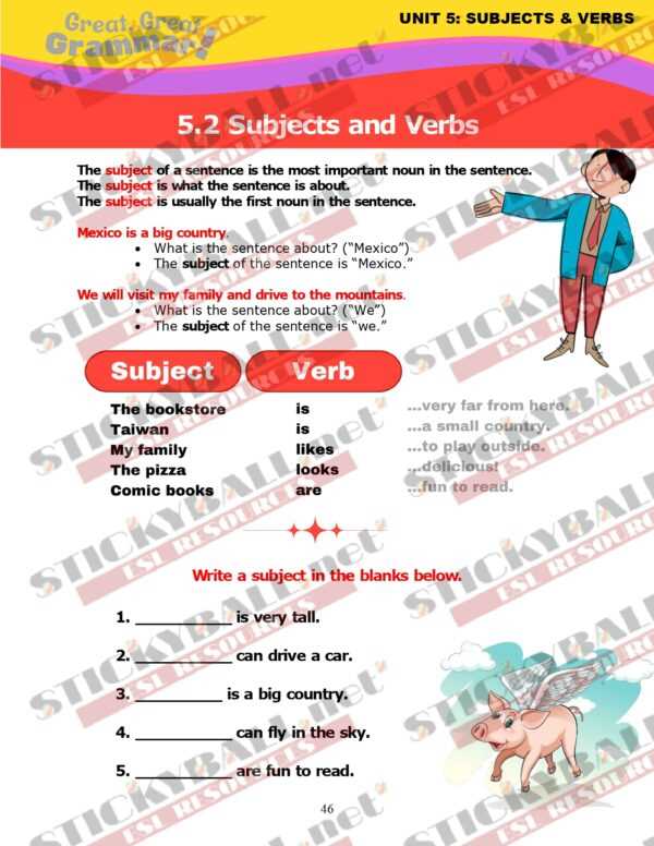 unit 1 parts of speech answer key