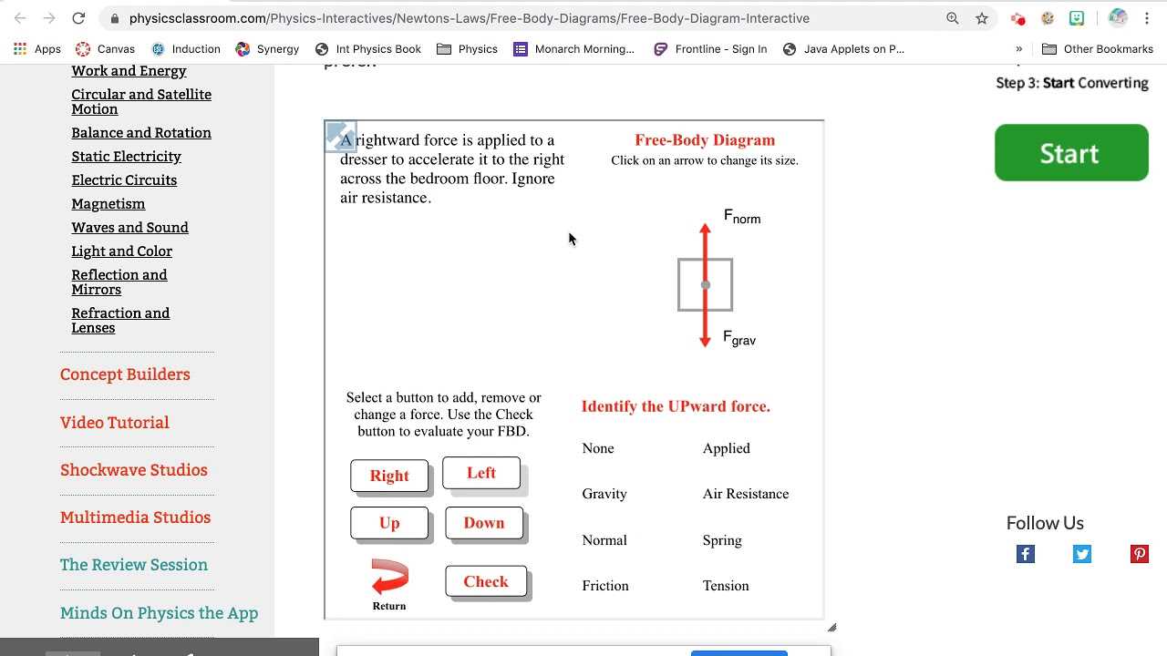 drawing free body diagrams physics classroom answers