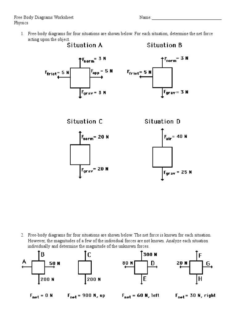 drawing free body diagrams physics classroom answers