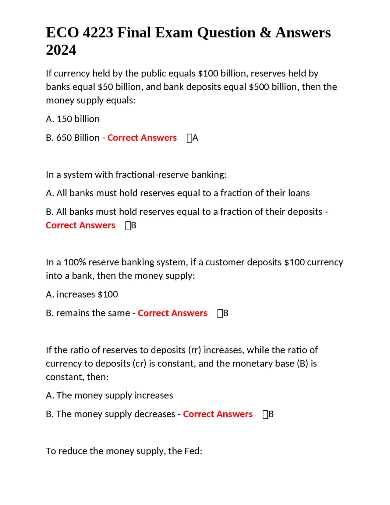 eco 561 final exam answers for free