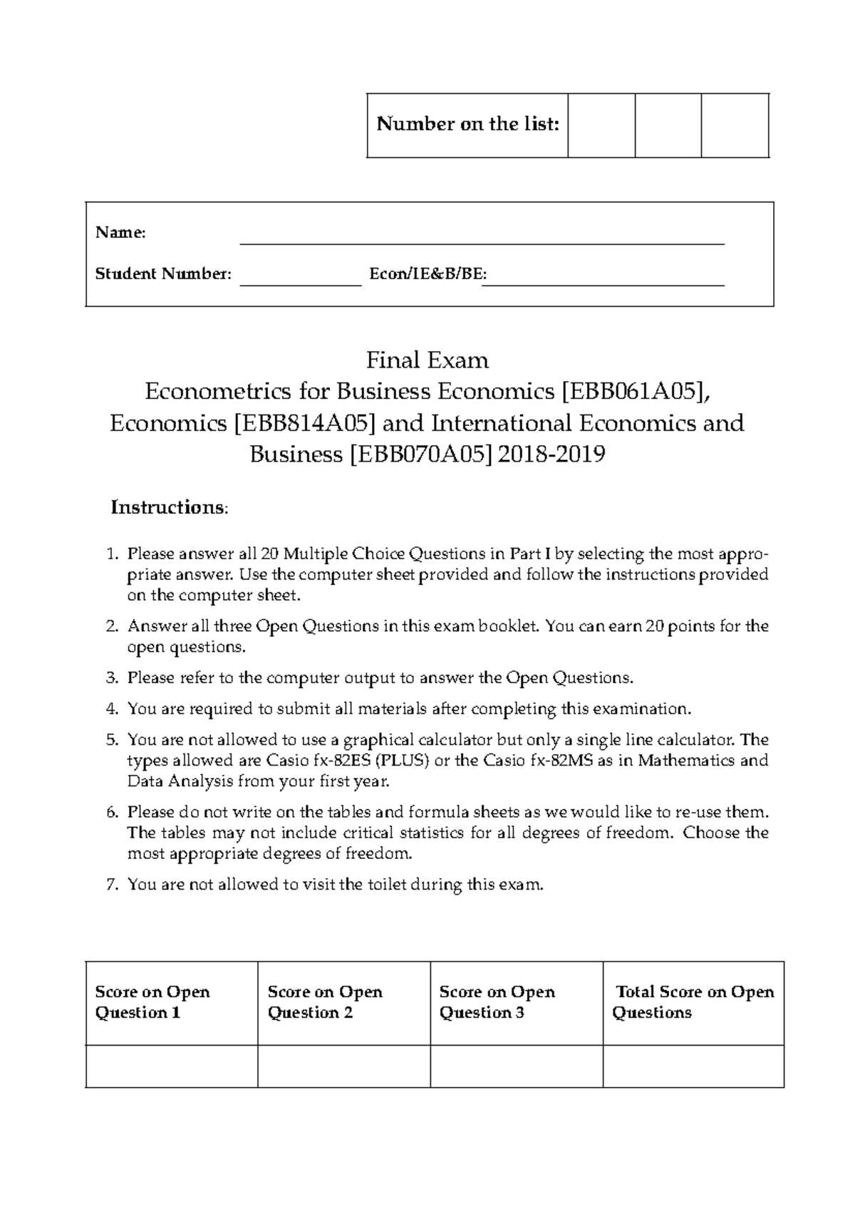 economics final exam review packet answers