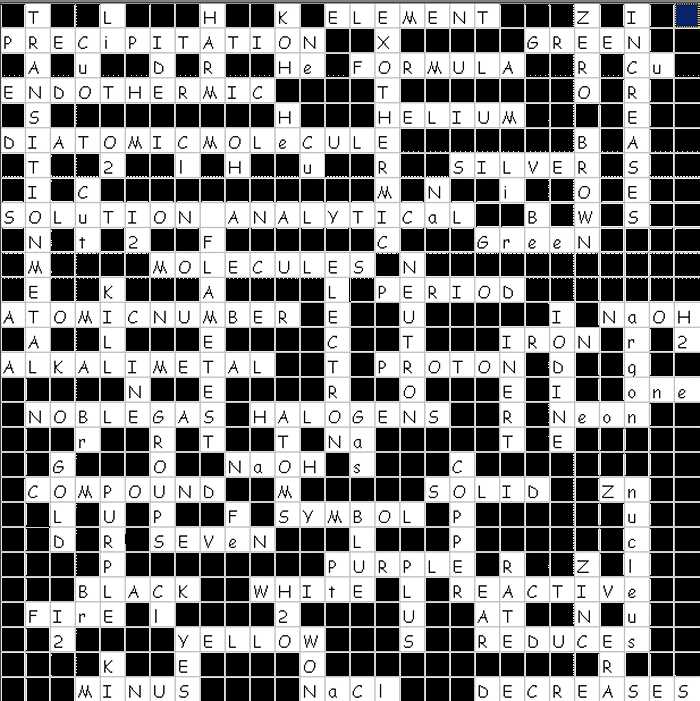 physics crossword puzzles with answers