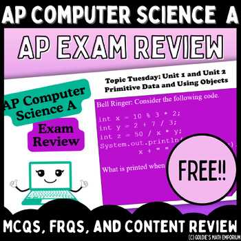 ap computer science a exam answers