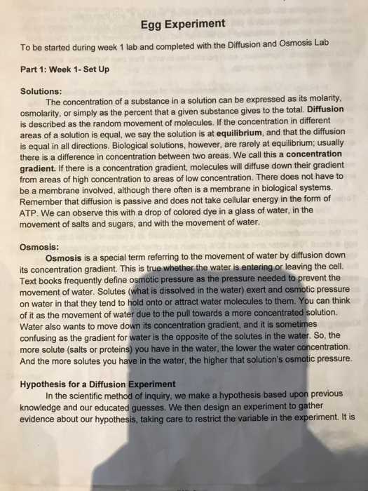 egg lab osmosis and diffusion answers