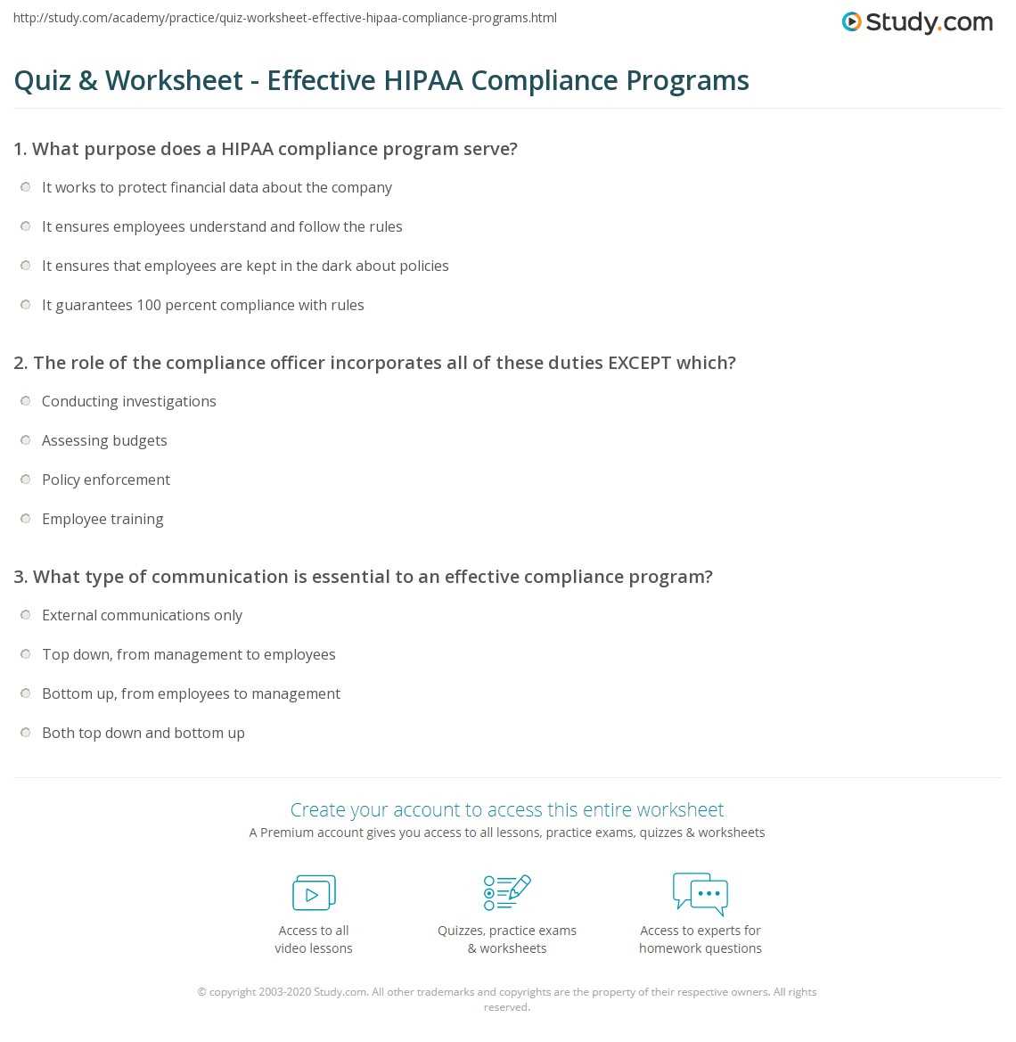 hipaa exams answers