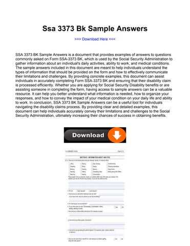 ssa 3373 bk sample answers