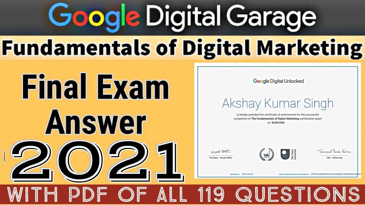 fundamentals of digital marketing final exam answers 2025