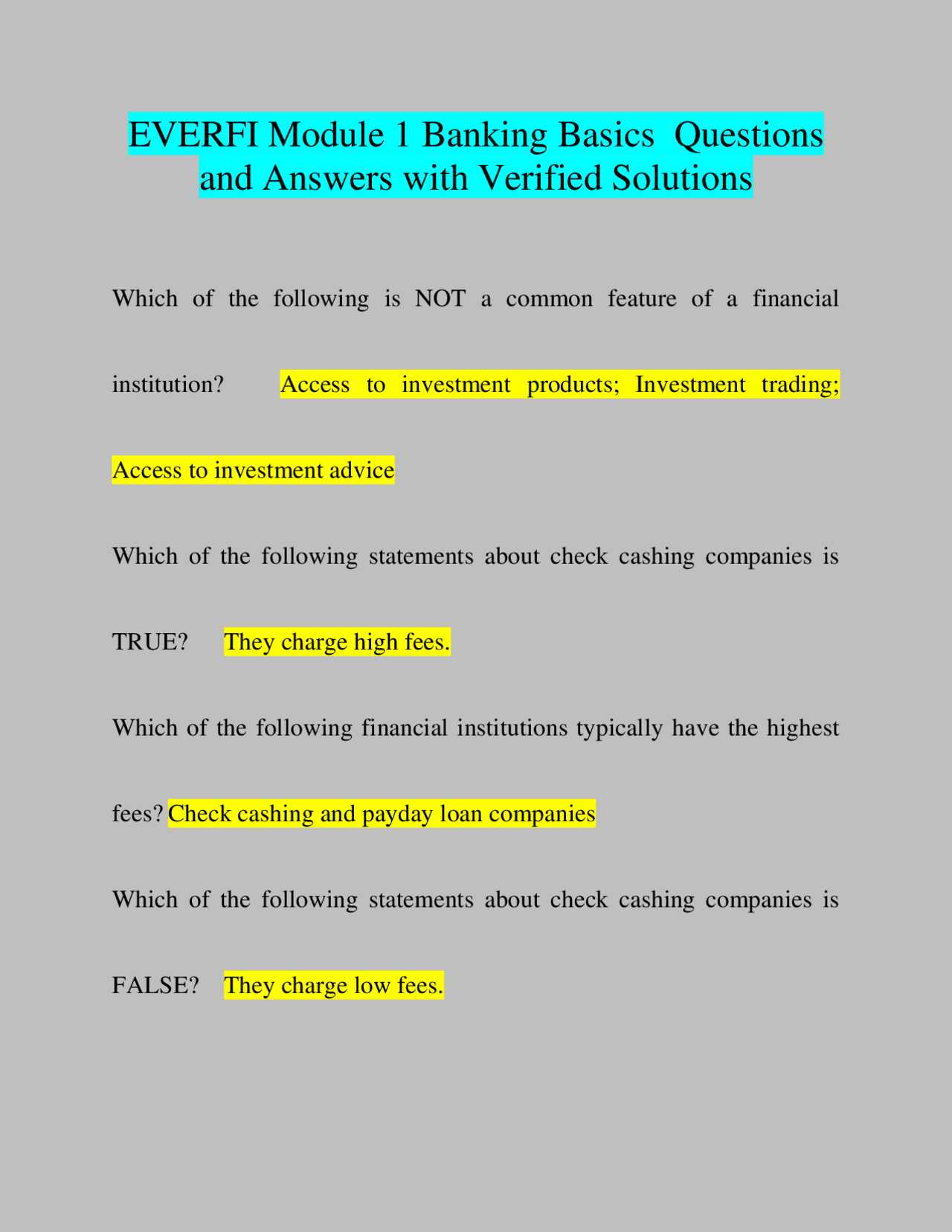 everfi savings module 1 answers