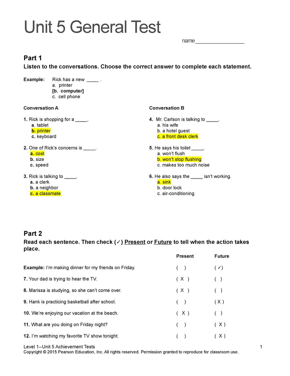 examen unidad 5 answers