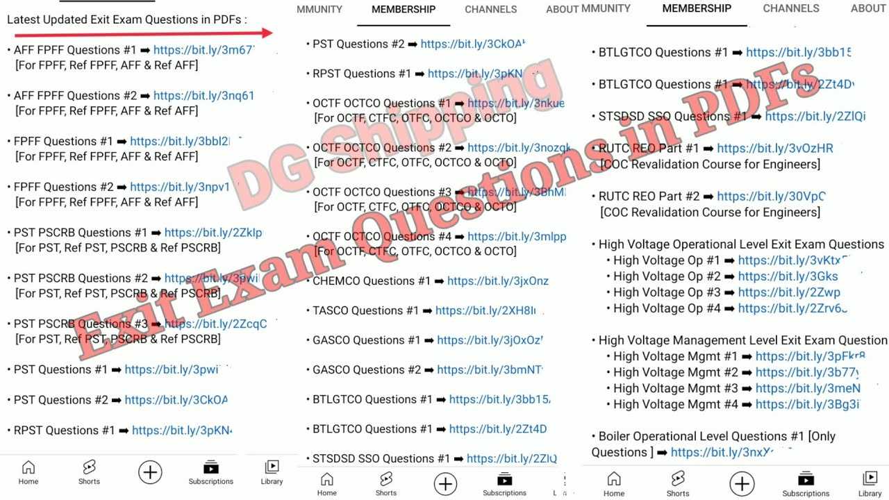 exit exam questions and answers