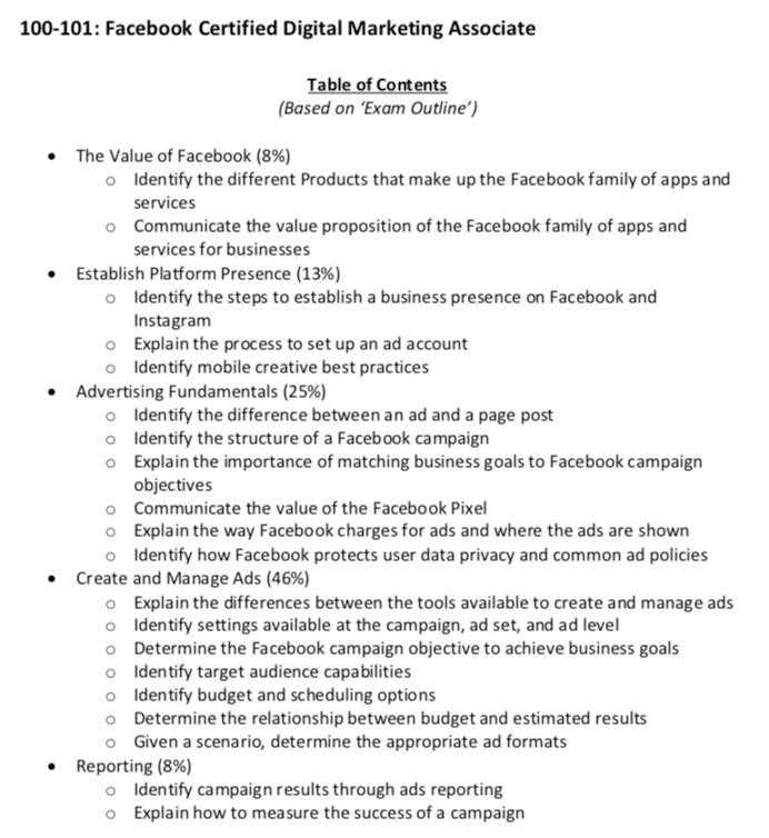 facebook blueprint exam answers