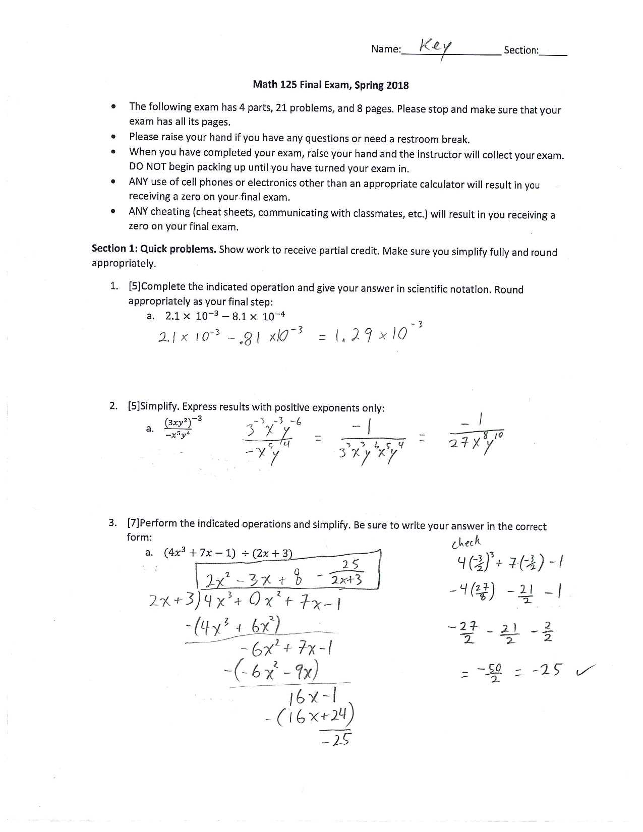 fall 2015 nc final exam math 3 answers